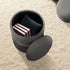 2X Side Table Storage Ottoman - Velvet Padded Stool Vanity Footstool REMI GREY
