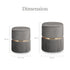 2X Side Table Storage Ottoman - Velvet Padded Stool Vanity Footstool REMI GREY