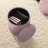 2X Side Table Storage Ottoman - Velvet Padded Stool Vanity Footstool REMI Pink