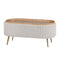 Coffee Table Storage Ottoman - Corduroy Padded Blanket Box Bench ESME CREAM