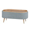 Coffee Table Storage Ottoman - Corduroy Padded Blanket Box Bench ESME - DUSTY BLUE