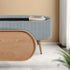 Coffee Table Storage Ottoman - Corduroy Padded Blanket Box Bench ESME - DUSTY BLUE