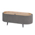Coffee Table Storage Ottoman - Velvet Padded Blanket Box Bench IRENE GREY