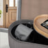 Coffee Table Storage Ottoman - Velvet Padded Blanket Box Bench IRENE GREY