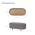 Coffee Table Storage Ottoman - Velvet Padded Blanket Box Bench IRENE GREY