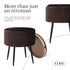 Side Table Storage Ottoman - Velvet Padded Stool Vanity Footstool CLEO BROWN