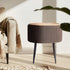 Side Table Storage Ottoman - Velvet Padded Stool Vanity Footstool CLEO BROWN