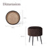 Side Table Storage Ottoman - Velvet Padded Stool Vanity Footstool CLEO BROWN