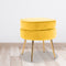 Velvet Ottoman Foot Stool Round Gold Metal Legs 41cm Yellow