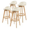 4X Wooden Bar Stool Dining Chair Fabric LEILA 72cm BEIGE