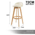 4X Wooden Bar Stool Dining Chair Fabric LEILA 72cm BEIGE