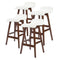 4X Wooden Bar Stool Dining Chair Leather SOPHIA 65cm WHITE BROWN