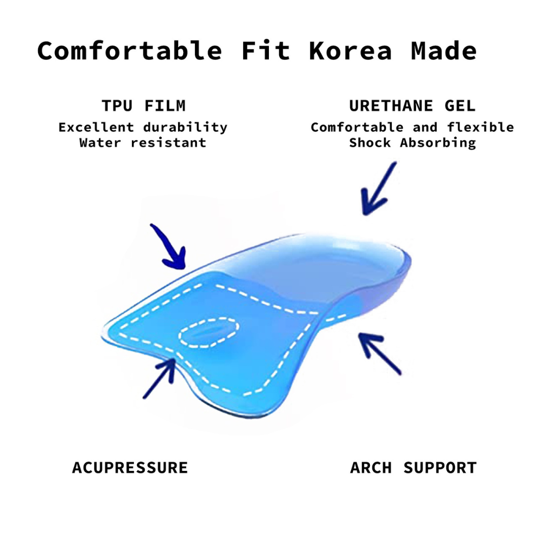 Half Insoles Shoe Inserts L Size Gel Arch Support Foot Pads