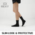 5X Rexy 3D Seamless Crew Socks Large Slim Breathable BLACK