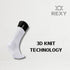 5X Rexy 3D Seamless Crew Socks Large Slim Breathable WHITE