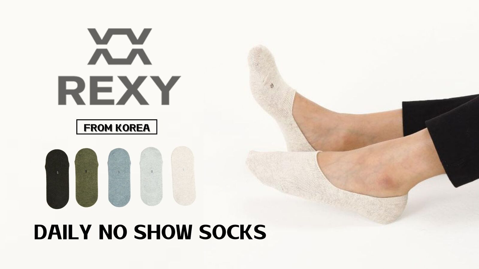 5X Rexy Daily No Show Ankle Socks Medium Non-Slip Breathable MULTI COLOUR