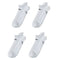 4X Rexy Seamless Sport Sneakers Socks Large Non-Slip Heel Tab WHITE
