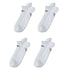 4X Rexy Seamless Sport Sneakers Socks Large Non-Slip Heel Tab WHITE