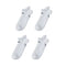 4X Rexy Seamless Sport Sneakers Socks Small Non-Slip Heel Tab WHITE