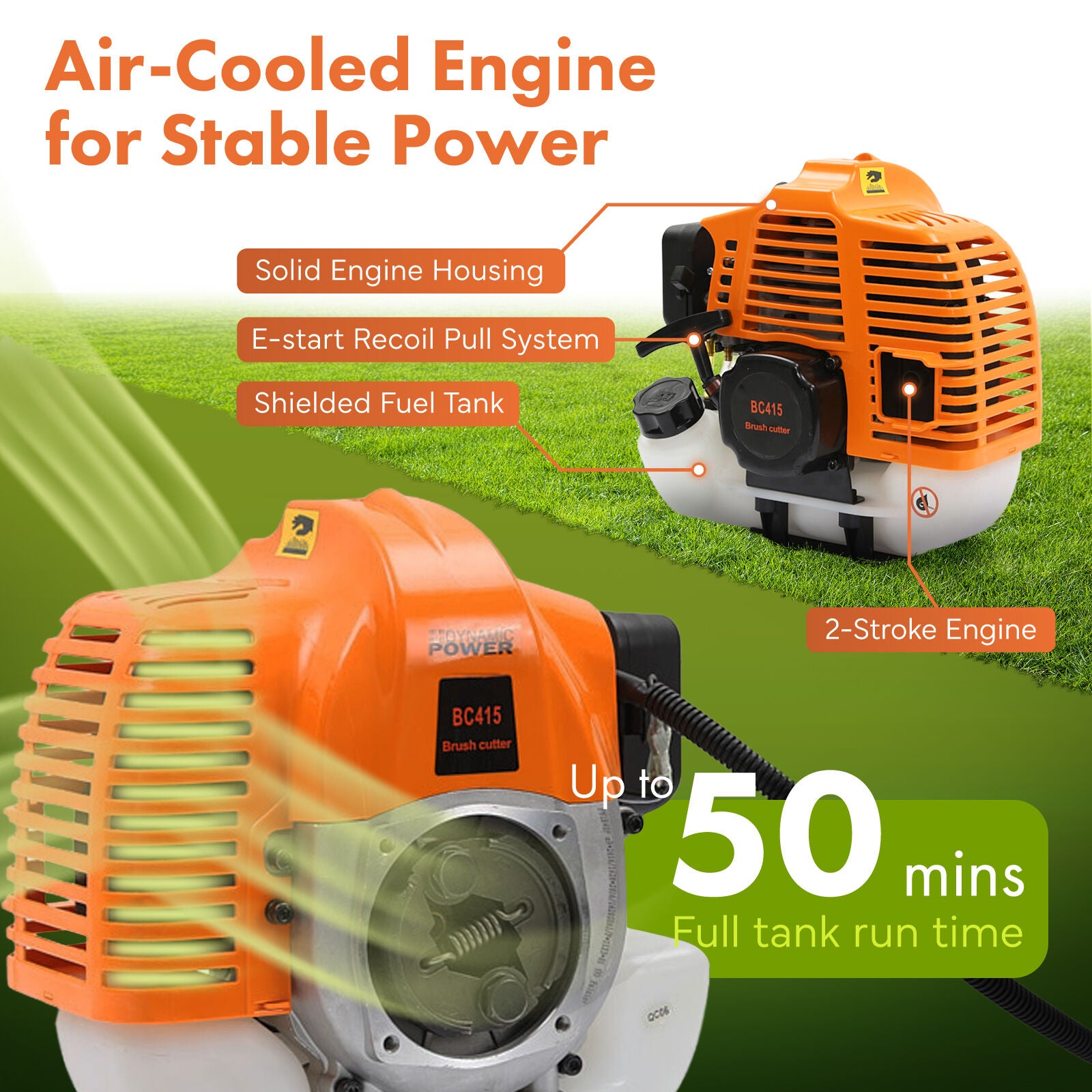 Dynamic Power 43cc Petrol Whipper Snipper Brush Cutter + 4 Blade