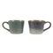 2X Reactive Glazed Ceramic Organic Coffee Mug 350ml Natural EARTHY GREY BLUE