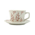 High-Fired Ceramic Stoneware Speckle Cup & Saucer Set 380ml Floral Tea Spoon EARTHY RED