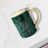 2X High-Fired Ceramic Porcelain Mug Set with Lid 400ml Vintage Floral Tea Spoon GREEN