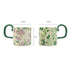 2X High-Fired Ceramic Porcelain Mug Set with Lid 400ml Vintage Floral Tea Spoon GREEN