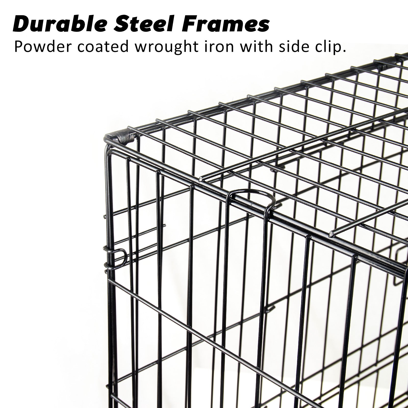 Wire Dog Cage Foldable Crate Kennel 42in with Tray + Cushion Mat Combo