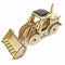 Model Bulldozer Tipper truck: Solar or battery powered plywood model-includes Motor or Solar powered options plus paint brush set