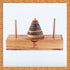 Pagoda 9 ring brain teaser puzzle, wood, handmade 3D puzzle-arrange rings on end column to solve