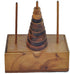 Pagoda 9 ring brain teaser puzzle, wood, handmade 3D puzzle-arrange rings on end column to solve