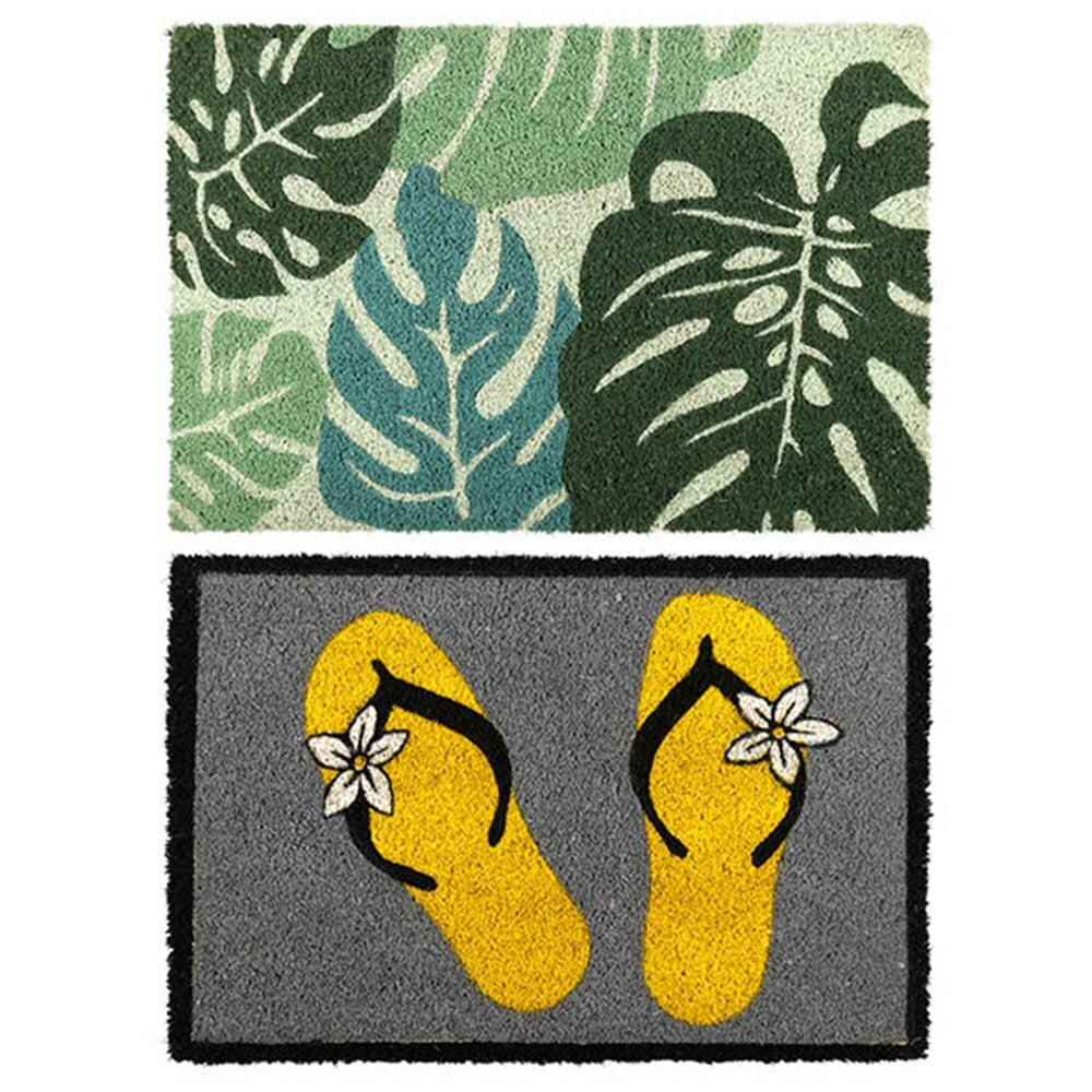 YES4HOMES 2 x Doormat for Front Door Entryway Cursive Natural Coconut Coir Floor mat Outdoor 40x60cm