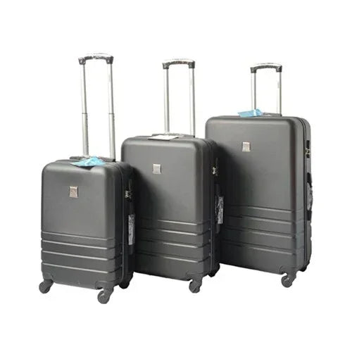 Black ABS Luggage Suitcase Set 3 Code Lock Travel Carry Bag Trolley S M L
