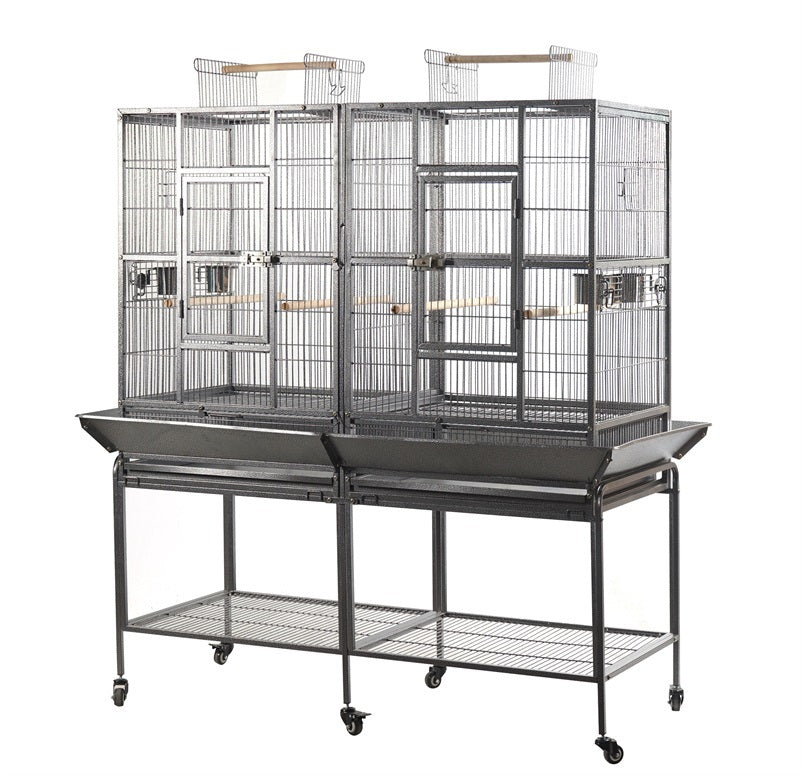 YES4PETS 184cm XL Bird Cage with Removable Divider, Parrot Aviary on Wheels