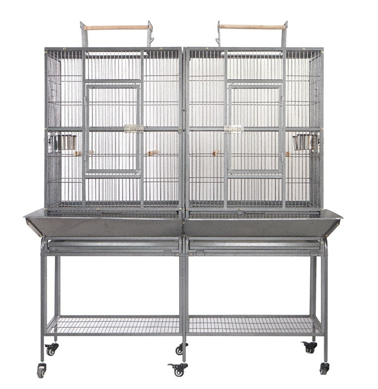 YES4PETS 184cm XL Bird Cage with Removable Divider, Parrot Aviary on Wheels