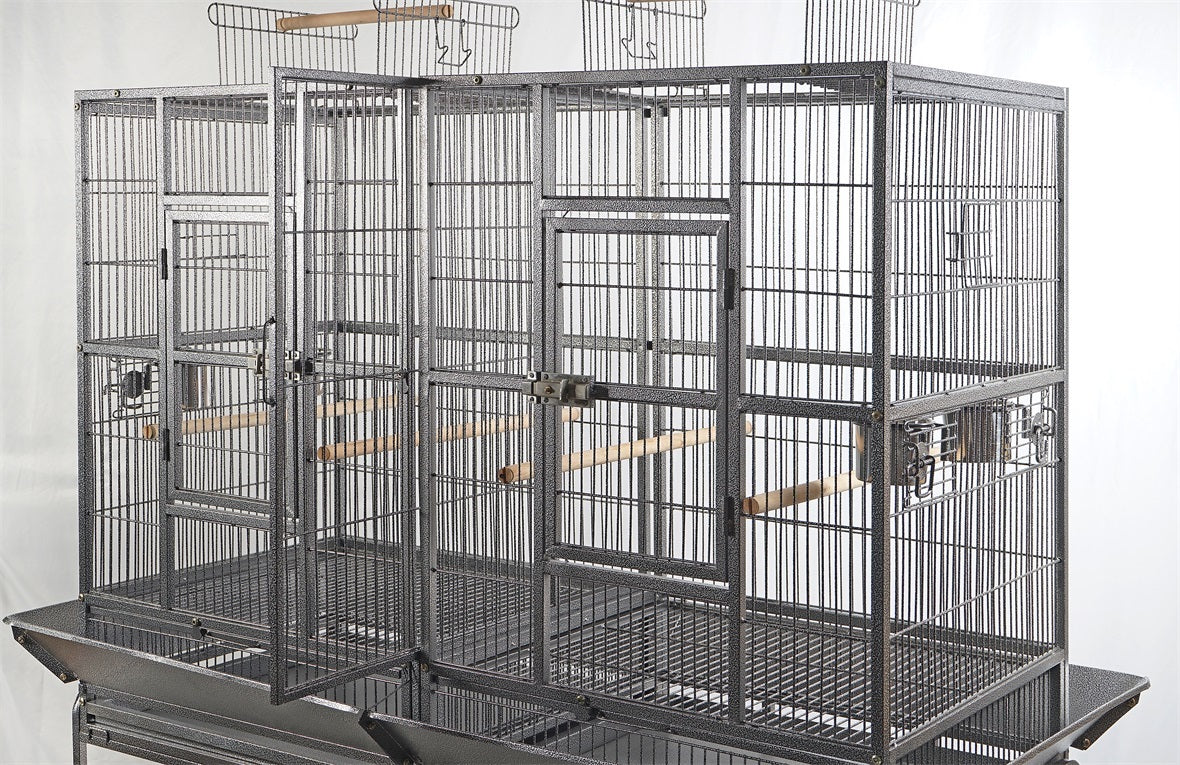 YES4PETS 184cm XL Bird Cage with Removable Divider, Parrot Aviary on Wheels