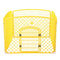 YES4PETS 4 Panel Plastic Pet Pen Pet Foldable Fence Dog Fence Enclosure With Gate Yellow