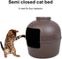 YES4PETS Multifunctional Cat Litter Box Pet Cat House Semi-Enclosed Brown