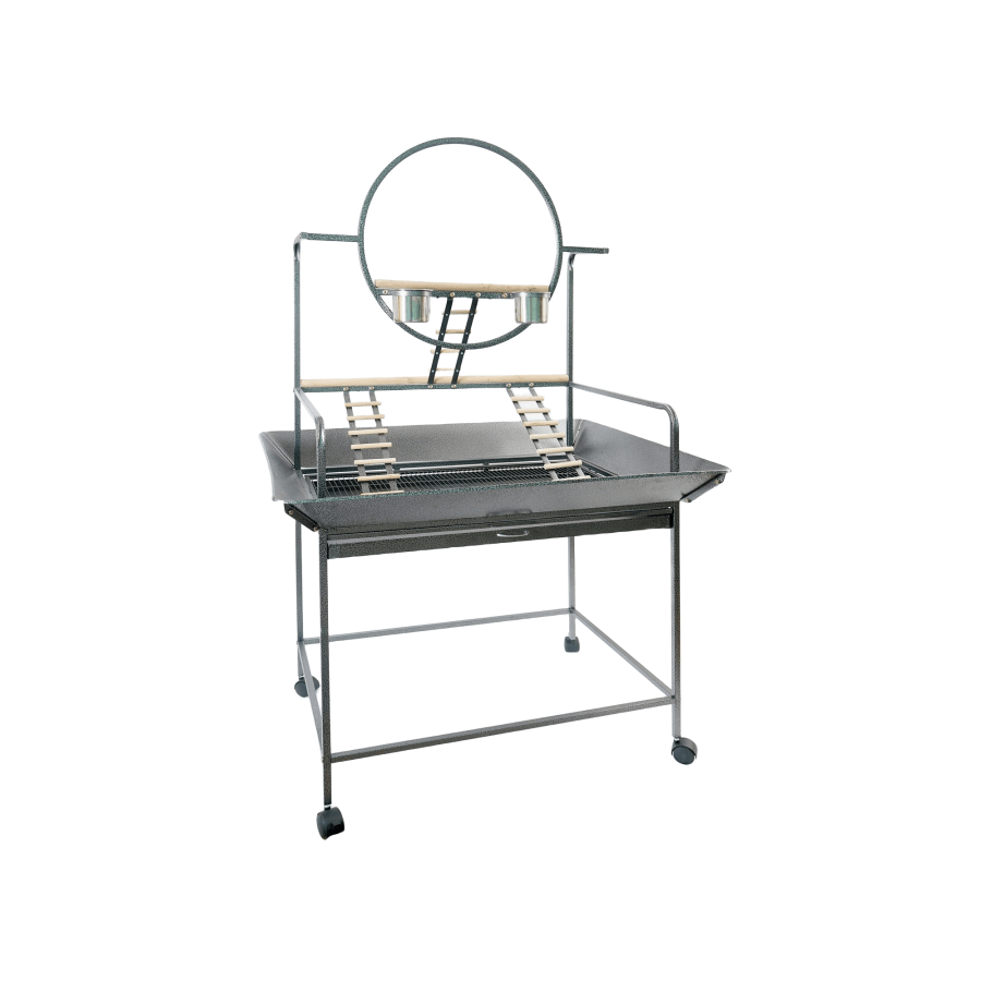 Large Parrot Play Stand on Wheels 157cm, Bird Playpen Gym with Ladder & Bowls