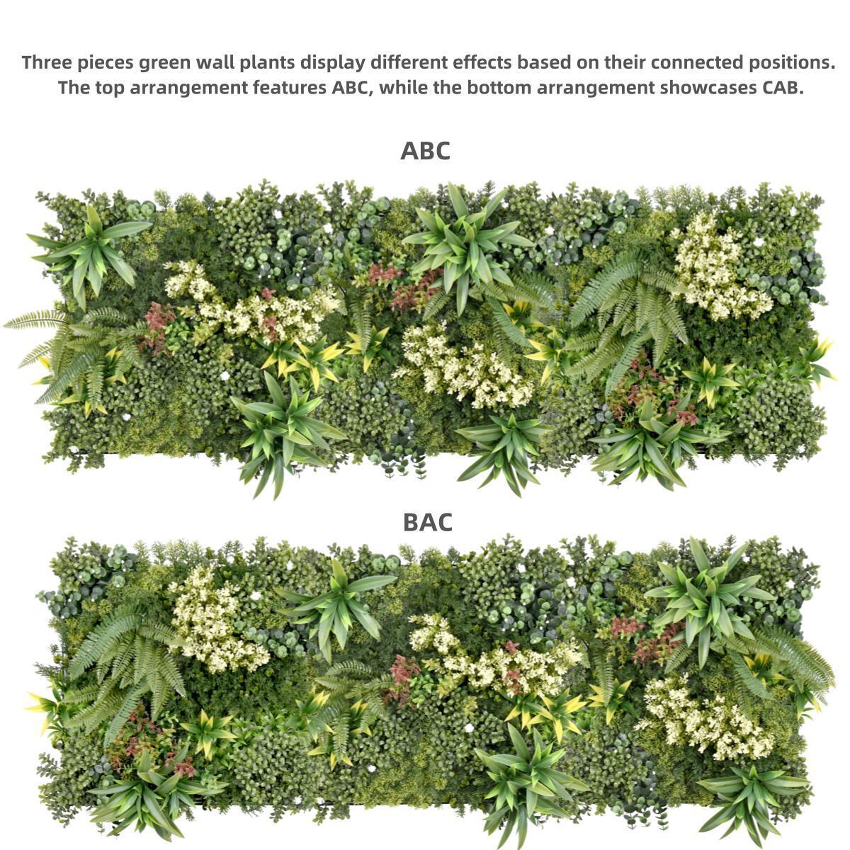 3 Artificial Plant Wall Grass Panels Vertical Garden Foliage Tile Fence 50X50 CM