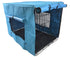 24' Dog Cat Rabbit Collapsible Crate Pet Cage Canvas Cover Blue