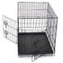 24' Collapsible Metal Dog Rabbit Crate Puppy Cage Cat Carrier With Divider