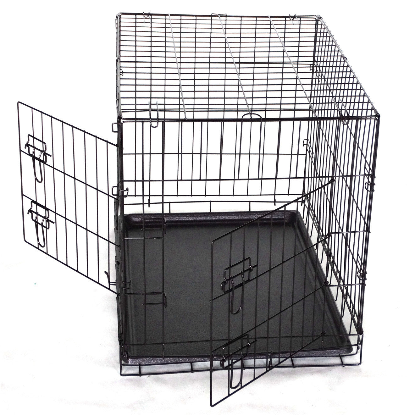 30' Collapsible Metal Dog Rabbit Crate Cage Cat Carrier With Divider