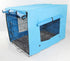 48' Portable Foldable Dog Cat Rabbit Collapsible Crate Pet Cage with Cover Mat Blue
