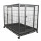 XL Metal Pet Cage – Heavy‑Duty Crate, Wheels, Dual Doors, Removable Tray
