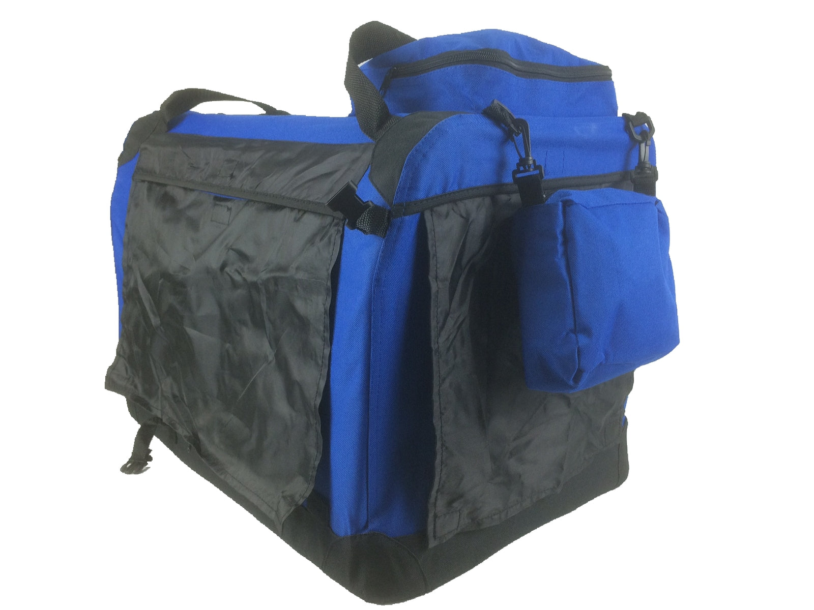 XL Foldable Pet Dog Puppy Cat  Soft Crate With Curtain-Blue