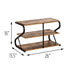 Matte Black Frame Rustic Wood 3-Tier Medium Shoe Rack Shelf Stand Storage Organizer