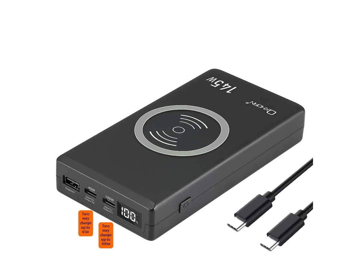 OXHORN NB-PB145W 20000mAh Laptop Power Bank 145W USB-C PD 100W Wireless Charging