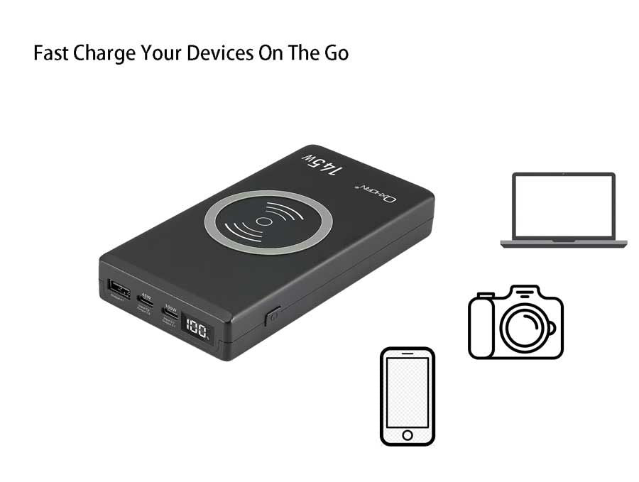 OXHORN NB-PB145W 20000mAh Laptop Power Bank 145W USB-C PD 100W Wireless Charging